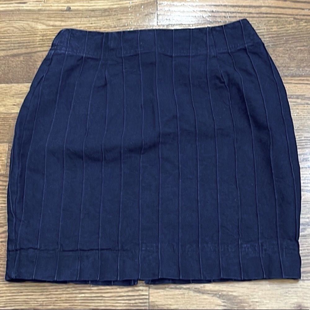 Jan Barboglio Denim Pintuck Skirt